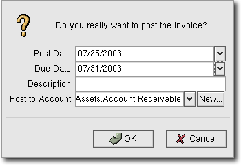 Post Invoice Window