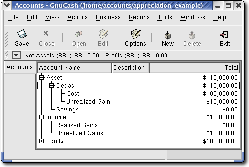 Asset Appreciation Main Window