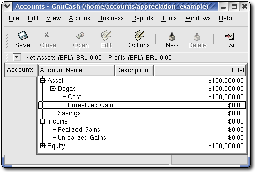 Asset Appreciation Main Window