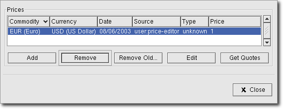 Price Editor Window