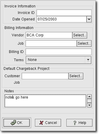 New Bill Registration Window