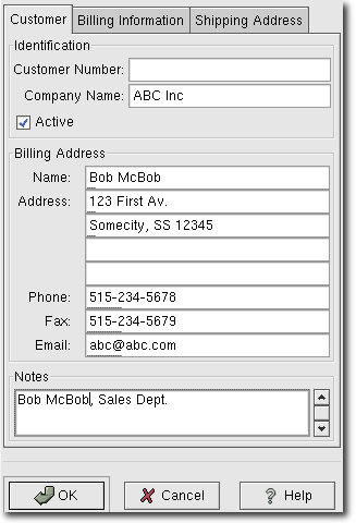 New Customer Registration Window