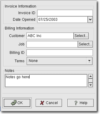 Creating a New Invoice