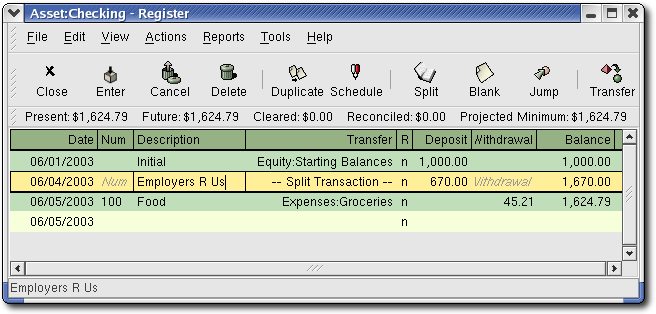 The Checking Account Register