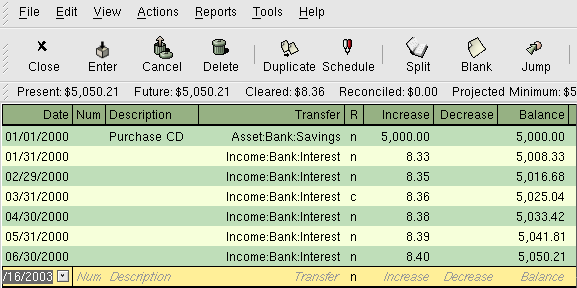 Setup Interest Investment