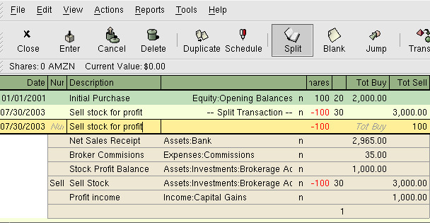 Selling Stock Example