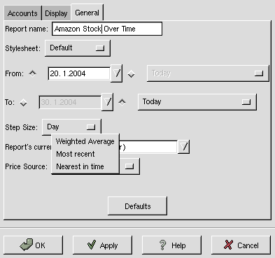 Determining Stock Price Source in Reports