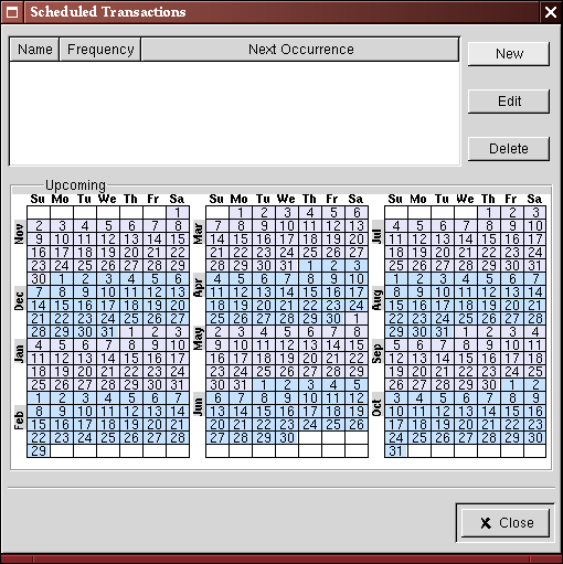 Step two creating scheduled transaction from the editor