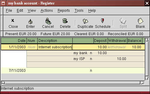 Scheduled transaction created transaction